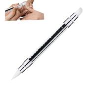 Nail Arт Brushes - Double Ended Silicone Nail Poliśh Brush | ABS Naılart Tool Carving Embossing Gel Tip Brush with Rhinestones Ultra Soft Precision NailDesign Tool