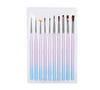 Nail Art Brushes 10pcs Set | Nylon Hair & Aluminum Tube for Nail Polish Painting/Nail Design | Ergonomic Handle for Easy Grip | Salon & Home Use
