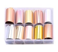 Nail Art Foil Mirror Nail Foil Transfer Sticker DIY Manicura Decoración 10 Rollos