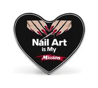 Nail Art Is My Mission - Pin de solapa esmaltado con forma de corazón para mochila, broches, insignia, joyería, estética, chaquetas, sombreros, decoración artística