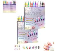 Nail Art Markers for Gel Nails, 12 Colors Nail Art Pens Set, for ArtDrawing Painting Point Dotting Manicure Tools(1set) (2sets)