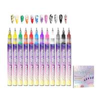 Nail Art Markers for Gel Nails, 3d Nail Markers for Nails Arts,DIY Nail Arts Markers,12 Colors Nails Art Pens Set, for Art Drawing Painting Point Dotting Manicure Tools (1 Set)
