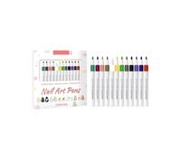 Nail Art Pen 3D, 12 Colores, Gentleness does no harm to the nails, Plumines de 0.5MM para Uñas, Plumín de Punto Graffiti, Plumín de Dibujo y Pintura, Pincel Liner para Casa o Salón (blanco)