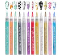 Nail Art Pen Nail Art Pens Nail Art Tools 12PCS Herramientas de Nail Art Bolígrafos de Esmalte de Uñas Coloridos 3D para Mujer DIY Graffiti Dibujo Nail Art Polish Set de Esmalte de Uñas de Punta Fina
