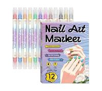 Naìl Art Pens - 6.42 Inch Fingernail Painting Kit | Double Ended Markers - Quick drying nail decoration pens with fine tips, perfect for DIY home salon manicure designs