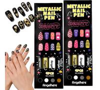 Nail Art Pens Set, Bolígrafo de Uñas Nail Art 3D, Bolígrafo Uñas, Plumín de Punto Graffiti, Plumín de Dibujo y Pintura, Pincel Liner para Casa o Salón, DIY Halloween Navidad (2pcs)