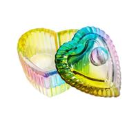 Nail Art - Plato de cristal acrílico para uñas, cuenco de cristal para uñas, líquidos, herramienta de diseño de taza de cristal, plato de vidrio, uñas en forma de corazón, arte Dappen líquidos, tazón