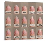 Nail Art Shape Poster Acrylic Gel Tip Style Chart Salon Decor
