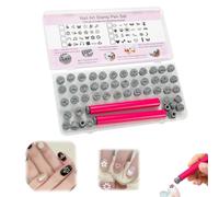 Nail Art Stamp Pen Set,DIY Different Floral Patterns Design Nail Art Stamp with Silicone Pen Tip,Quick Nail Design Tools for Women (Rose-48)
