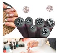 Nail Art Stamp Pen Set, Nail Art Pen Set, Flower Nail Stamp Pen, Nail Art Stamp Pen, Nail Stamp Pen Diy Nail Art Tools, Nail Graffiti Nail Art Dotting Tools, Stamp Nail Art Tool For Women (6pc)