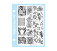 Nail Art Stamp - Placa de estampado de uñas con 10 diseños para productividad de salón de belleza, herramienta de estampado de uñas de acero inoxidable