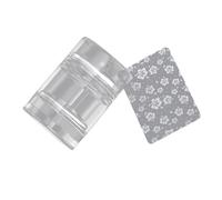Nail Art Stamper - Sello de silicona transparente con raspador para decoración de uñas, cuerpo transparente visible, no se pierde, herramienta de uñas de punta francesa