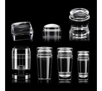 Nail Art Stamper - Sello de silicona transparente con raspador para decoración de uñas, cuerpo transparente visible, no se pierde
