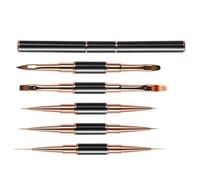 Nail Arts Brush Set - 5 Pieces Portable Dotting Pens And Liner Brushes, Double Ended Nail Painting Tools For Floral Design | Manicure Kit For Home Salon French Tip Decoration Use