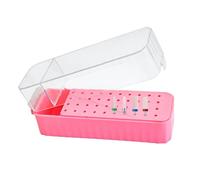 Nail Bit Holder, 40-Hole Nail Drill Case, Transparent Lid Display Box, Dustproof Storage Organizer, Sturdy Grinding Tips Container for Home Manicure Pedicure Gel Polish Removal Prep