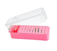 Nail Bit Holder, Drill Bit Organizer, Manicure Storage Case, 40 Hole Compact Design with Transparent Dustproof Lid, Ideal for Gel Removal Pedicure Prep Cuticle Care or Home Stations