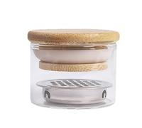 Nail Brush Cleaner Cup - 1.89 Inch Deep Cleaning Manicure Tool | Glass Stainless Steel Holder - Mesh Filtration Design Removes Buildup Ensures Hygienic Nail Tools Ideal for Salon or Home Use