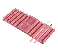 Nail Brush Holder - No Slip Space Saving Double Head | 7.72x3.15x0.39 Painting Brush Tray For Women Beginners Salon Daily | Doble Ended Pen Organizer For Nail Tools Extension Molds Color Paleta Gel