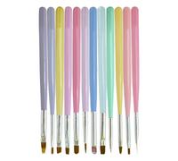 Nail Brush Set With Dotting Tools - 12-Piece Nail Design Painting Brushes For Women - Striping Nail Brushes And Drawing Pens For Creative 12-Piece Nail Design Painting Brush Se
