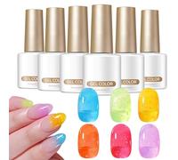 Nail Bubble Gel - Manicura Cosmética De Larga Duración | Kit Mujer Semitransparente | Para El Hogar, Salón, Principiantes, Bodas, Reuniones, Playa, Viajes, Citas, Desplazamientos, Barniz, Remoj