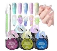 Nail Build - 5 unidades de extensores sólidos no adhesivos, con textura , capa de resina con estructura duradera, estilo compacto, para manicura, extensiones, escultura, etc