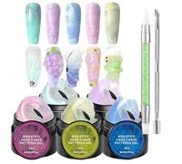 Nail Build Gel - 5 Piece Solid Non Stick Nail Set, Pearl Color Nails Extension Sculpting Gell Professional Art Builder For Beginners Women Home DIY Beauty