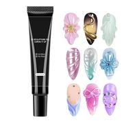 Nail Carving Glue, 3D Sculpting Gel, Non Sticky Strong Adhesion Glossy Finish Compact Smooth Texture Creative Lightweight, Nail Glue for Women Manicure Design Home, 15ml, Black