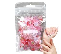 Nail Charm - 100 Pink Bunny Strawberry Bow Nail Accessories | 3D Sweet Style Nāilart Set | Resin Nails Decorations | Craft and Nāilart Enthusiasts DIY | Small 1-1.2cm