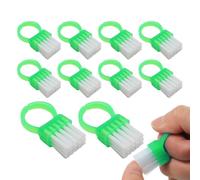 Nail Cleaning Brush - 10Pcs Manicure Dust Scrubber, Portable Ring DusterSet | Finger Wear Grooming Tool Kit, Compact Powder Removal Cleaner Comfortable Grip Beauty esentials Suitable for Travel Daily