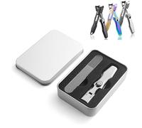 Nail Clipper with Catcher,Long Handle Large Wide Jaw Opening Cutter with Safety Lock,No Splash Trimmer,Portable Ultra Sharp Stainless Steel Nail Clippers for Thick Toenails (Silver)
