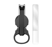 Nail Clippers, Fingernail Cutter, 3.66x1.46inches, Violin-Shape Trimmer Tool, Built-In Bottle Opener, Precision Blades, Ideal for Women, Seniors, Home, Outdoor, Camping Use, Champagne/Black