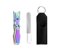 Nail Clippers with Overall Stainless Steel, Splash-Proof, 180° Wide Bevel Bite, Nail Clippers with Safety Lock for Thick Nails, Suitable for Thick Nails (Color titanium color)