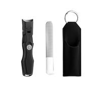 Nail Clippers with Overall Stainless Steel, Splash-Proof, 180° Wide Bevel Bite, Nail Clippers with Safety Lock for Thick Nails, Suitable for Thick Nails (Black)