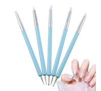 Nail Dotting Tool, 5 Pieces Nail Pen, Silicone Clay Sculpting Tools, Pottery Polish Decoration, DoubleTipped Point Drill Pen for Young, Old, Professionals