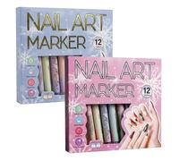 Nail Drawing Pens - Fine-Tip Quick-Drying Smudge-Proof Markers | 15x13.2cm Set, 150g Weight, Regular & Colors, Cosmetics for Home Studio Hobbyists Mothers