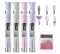 Nail Drill - 6.3 Inch Rechargeable Fingernail Polishing Device for Callus Removal, Smooth Filing with 3 Speed Settings, Professional Manicure Tool for Home Salon Travel, Lightweight Pink Body