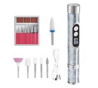 Nail Drill Kit, Professional Electric Set, 7.87x3.94 Inches Pack with 18 Bits, Motor Case, Compact Frame with Modern Style, Manicure Accessory for Home Salon Travel