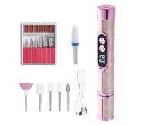 Nail Drill Kit, Professional Electric Set, 7.87x3.94 Inches Pack with 18 Bits, Motor Case, Compact Frame with Modern Style, Manicure Accessory for Home Salon Travel