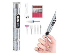 Nail Drill Professional, Alta velocidad Digital Display Recargable, 5,16 x 0,91 x 0,91 pulgadas Manicure Drill Nails Machine Material, Shaping Tool for Home and Salon Gear for Pulishing and Buffing