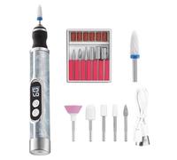 Nail Drill Professional - Low Noise Rechargeable with 18 Bits Manicure Nails Machine for Home Salon Travel Toenail Fingernail Shaping Polishing Buffing