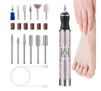 Nail Drill with Bits, recargable Pedicure Trimmer, 4 Speed Device with Reliable Cuticle Style, Men Women Thick Toenails Foot Salon Travel Home Aid, Easy Use Apartment Office Dormitory Daily Utility