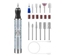 Nail Drill with Bits, recargable Pedicure Trimmer, 4 Speed Device with Reliable Cuticle Style, Men Women Thick Toenails Foot Salon Travel Home Aid, Easy Use Apartment Office Dormitory Daily Utility