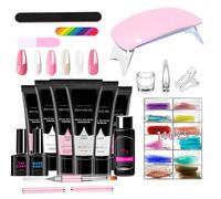 Nail Extension Gel Kit - 6 Colors Manicure Tool With Uv Lamp, Nail Top Gel For Women | Nails Extension Top Gels For Traveling Business Trip Home Outdoor School Girlfriend Wife Friend Sister Daughter