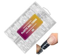 Nail Extension Molds - 120 Pieces Double Nail Form for Manicure, 12 Sizes Clear Reusable Forms with Sturdy Design, Art Accessory for Salon Home Artificial Nails Extensions