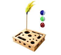 Nail File Scratcher, Interactive Puzzle Toy for Indoor Outdoor Play Hunting Simulation Long Tail Wooden Scratching Board Design, Durable Natural Wood Build, Scratching Puzzle Toy