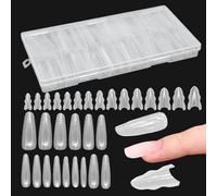 Nail Forms - Sandwich Structure Beauty Supplies, 8.66x4.33x0.79 Inches Coffin Nails Tips with Flexible Fit and Strong Support, Family Friends Pedicure Beauty Makeup Salon Home Travel Wedding