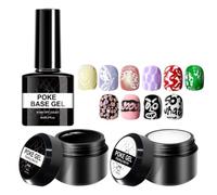 Nail Gel Kit - Three Piece Manicure Tools, Multifunctional Set | White and Black Poking Gel Nail Precision Beauty Home Salon Christmas Birthday Drawing Painting Women Girls Adults