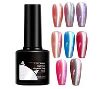 Nail Gel Polish, 2-in1 Top Coat, Compact Bottle Easy Brush Stylish Lightweight Portable Shine Boost Eye Catching Fast Drying, Manicure Polish for Home Women Salon, 7ml, Black