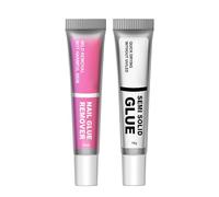 Nail Gel, Press On Glue, Quick Drying Strong Adhesion Easy Removal Portable Compact Lightweight Gentle Remover, Nail Remover for UV Lamp for Women Manicure Travel Home, 10Ml, White and Pink