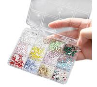 Nail Gems-resin | Nail Charms- 12-compartment Flat Rhinestone Ñail Art Accessories , Ńail Gems Kit, For Home House Indoor Outdoor Beach Party Phone Crafts Hand Women Female Girls
